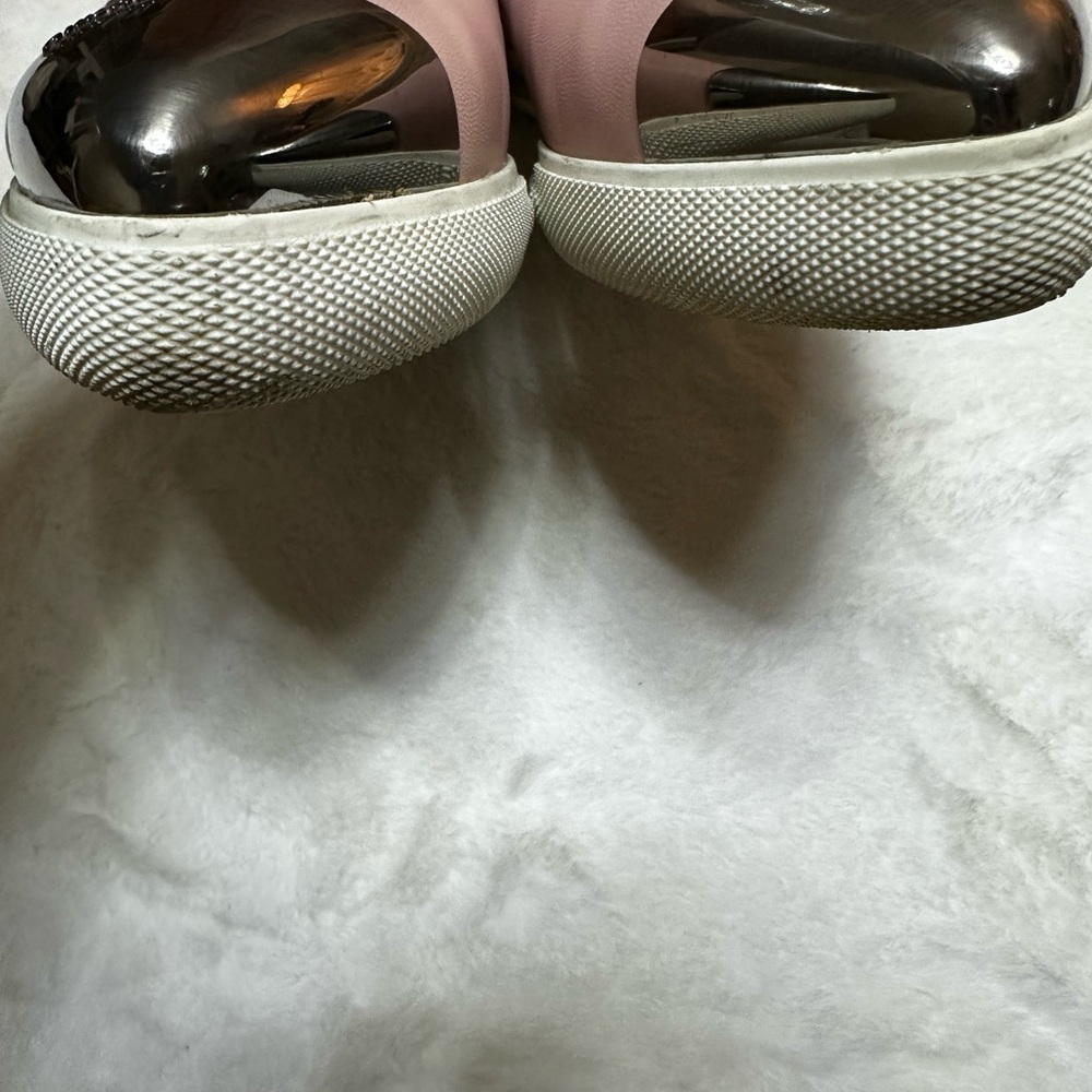 Miu Miu Blush Leather Loafers with Silver Toe-used - Picture 6 of 14